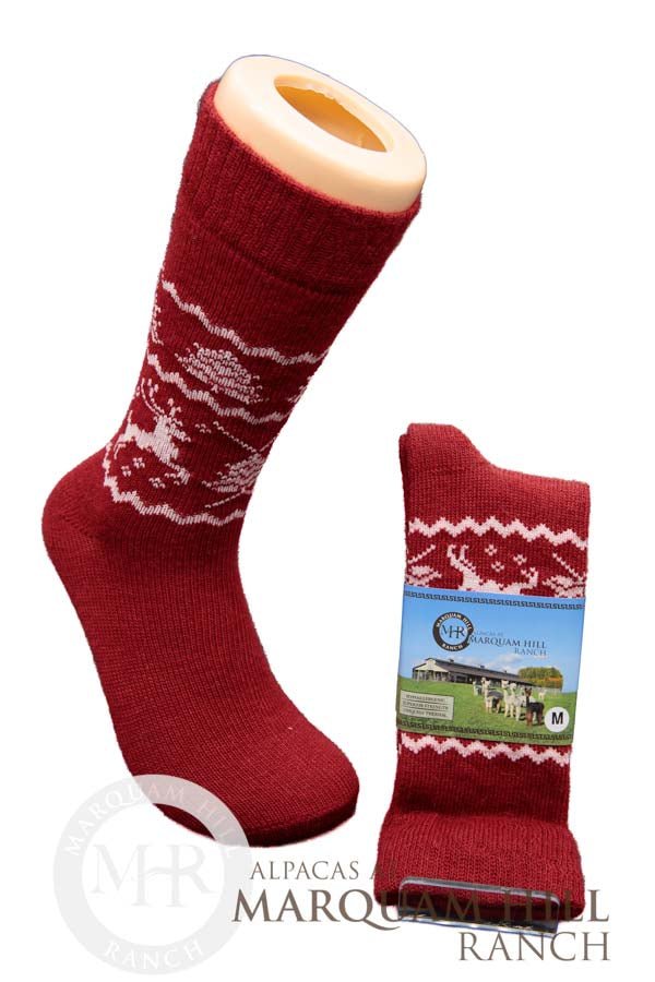 Alpaca Holiday Socks - Alpacas at Marquam Hill Ranch