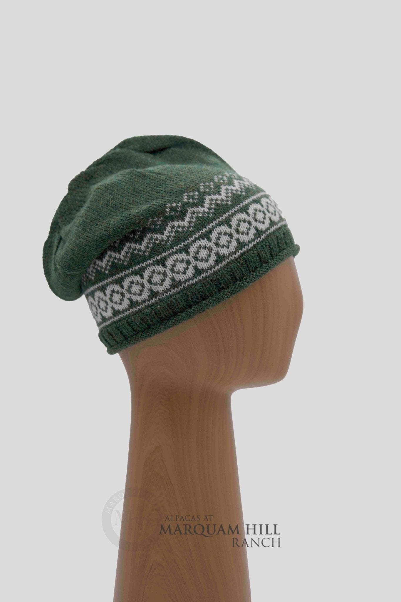 Arctic Alpaca Hat-Green Mige. - Alpacas at Marquam Hill Ranch LLC