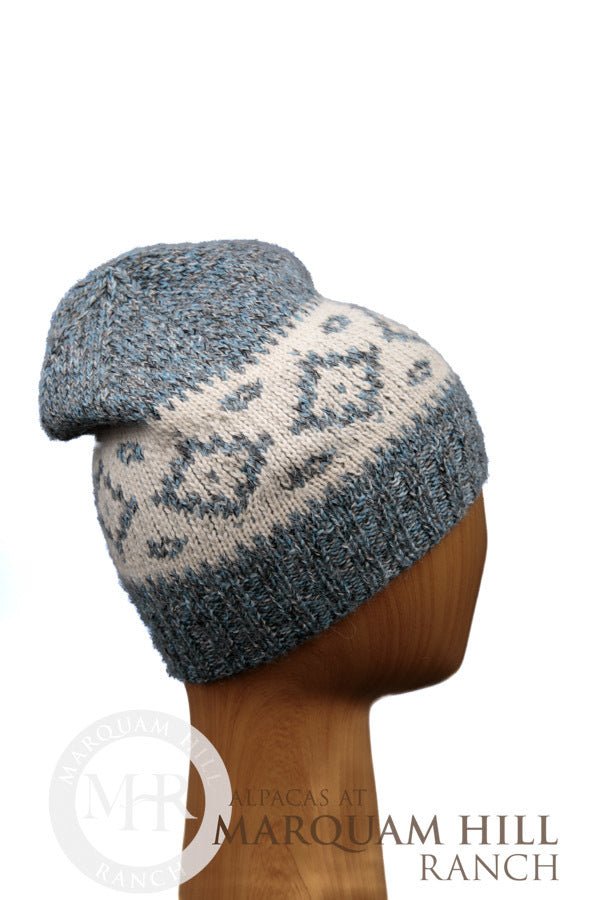 Dallas Baby Alpaca Hat-Mix Nat Turq - Alpacas at Marquam Hill Ranch LLC