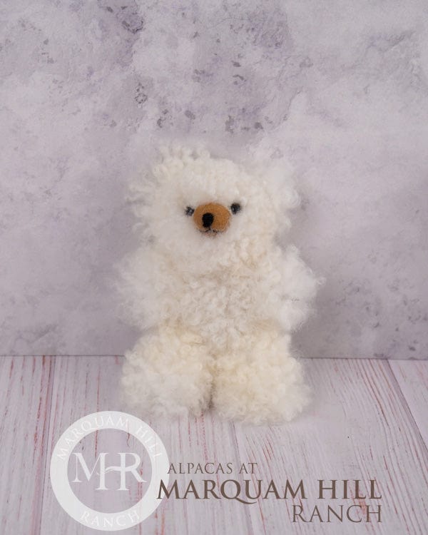 MHR 11 Alpaca Teddy Bear-White : Medium - Alpacas at Marquam Hill Ranch