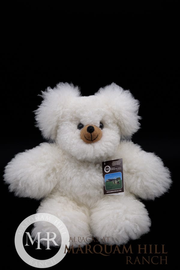 MHR 14 Alpaca Teddy Bear-White: Large - Alpacas at Marquam Hill Ranch