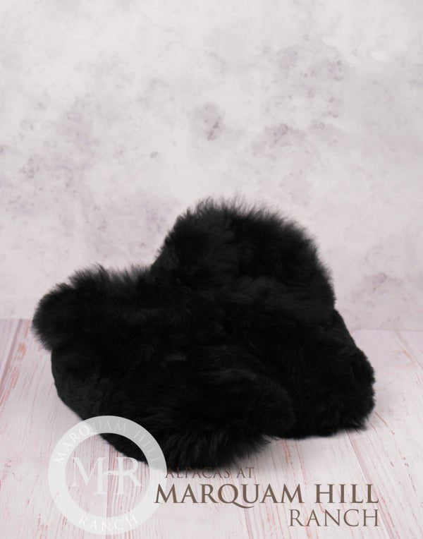 MHR Alpaca Slippers-Black - Alpacas at Marquam Hill Ranch LLC