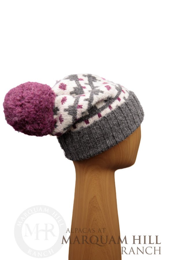 MHR Utah Brushed Alpaca Hat Charcoal-Burg - Alpacas at Marquam Hill Ranch