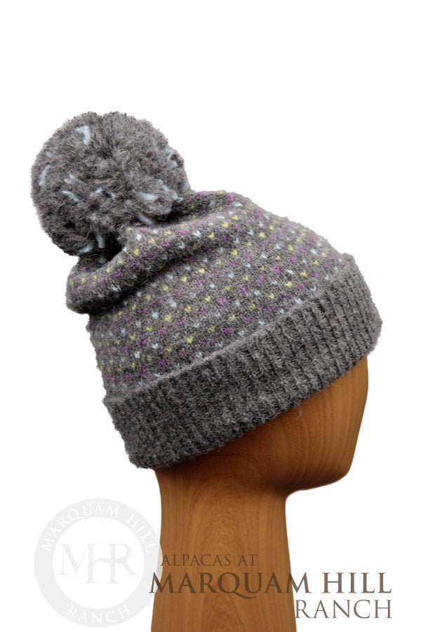 Snowfall Brushed Charcoal Alpaca Hat - Alpacas at Marquam Hill Ranch