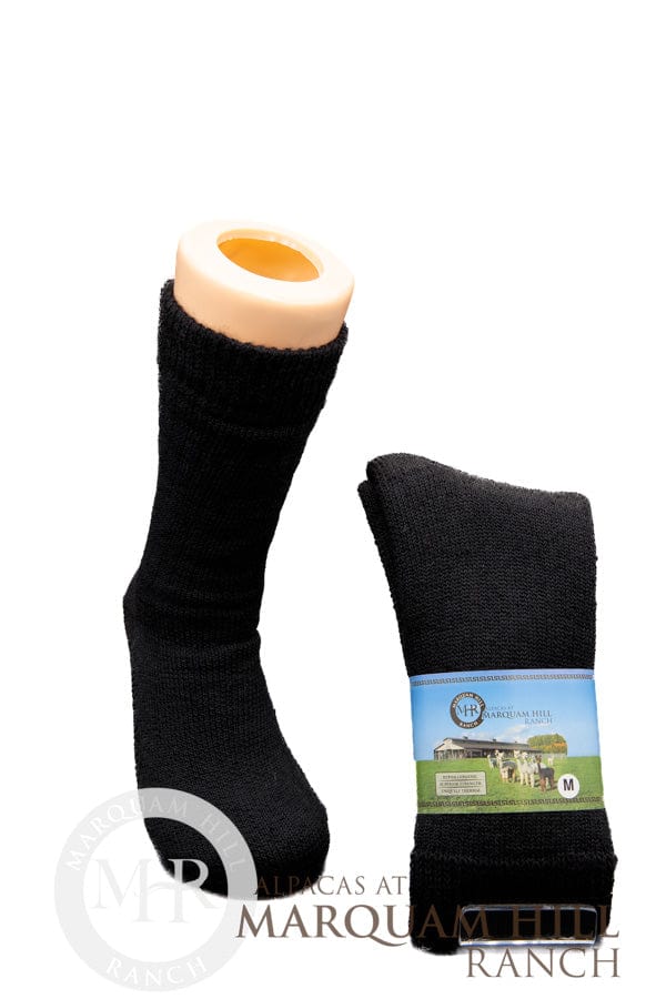 61% Alpaca Heavy Boot Sock-Black - Alpacas at Marquam Hill Ranch