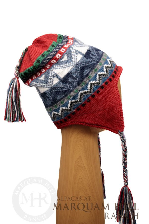 Machupicchu Alpaca Hat-Red - Alpacas at Marquam Hill Ranch LLC