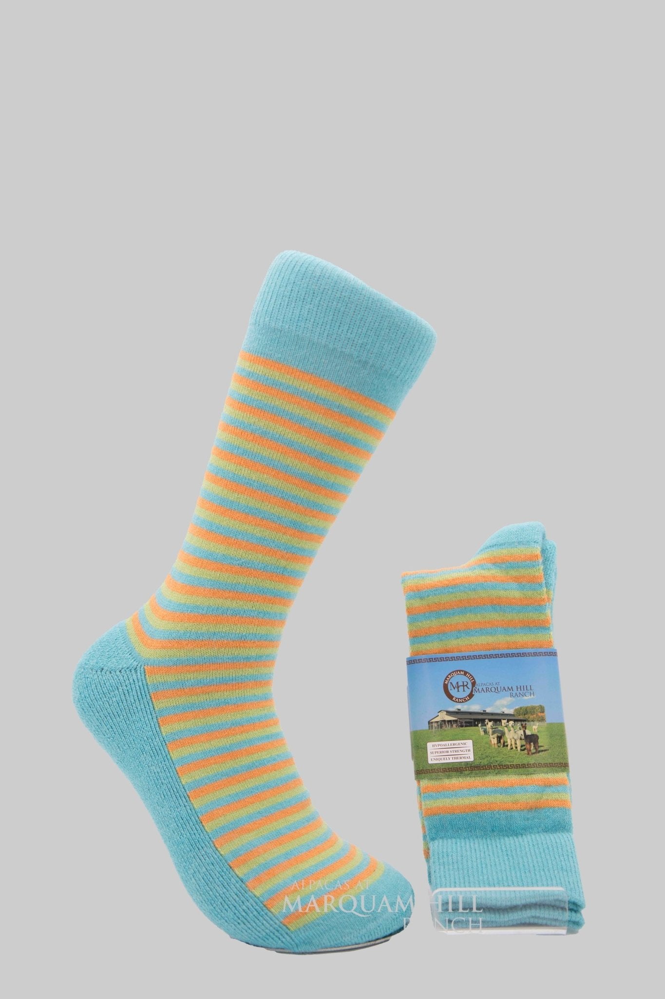 MHR 70% Superfine Alpaca Sock Oceana-3/4 Crew - Alpacas at Marquam Hill Ranch LLC