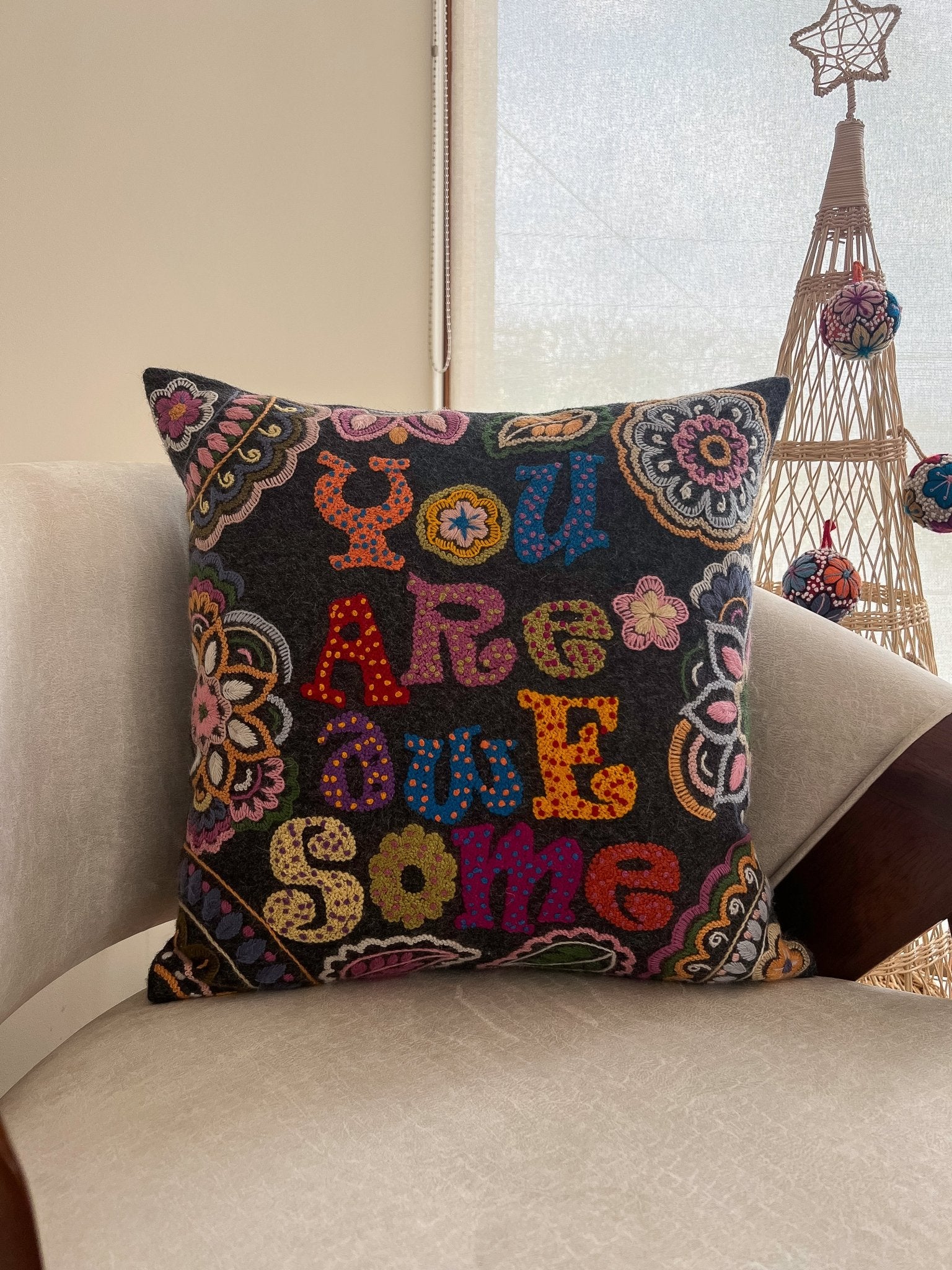 MHR "You are Awesome" Pillow-Black - Alpacas at Marquam Hill Ranch